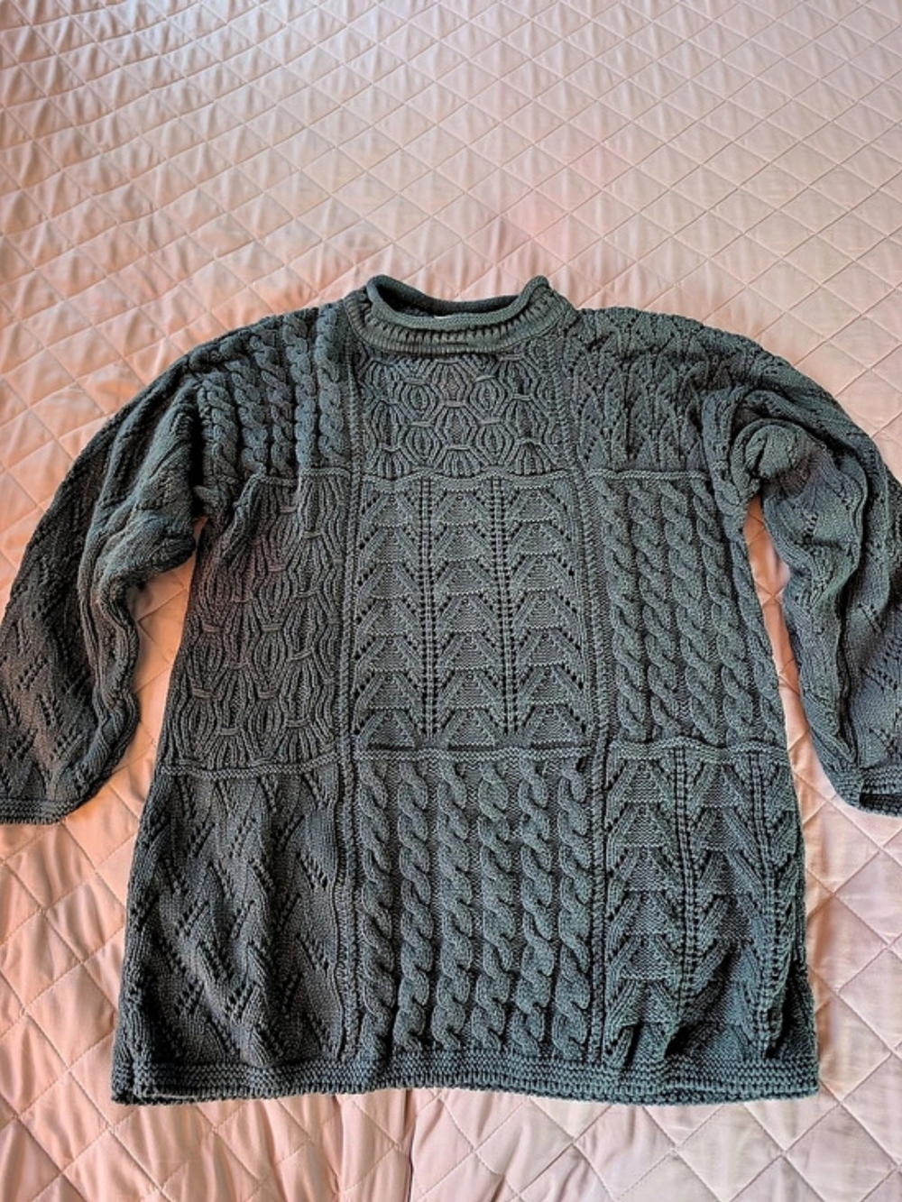 BT Traditions Cotton Cable Knit Sweater Size Large